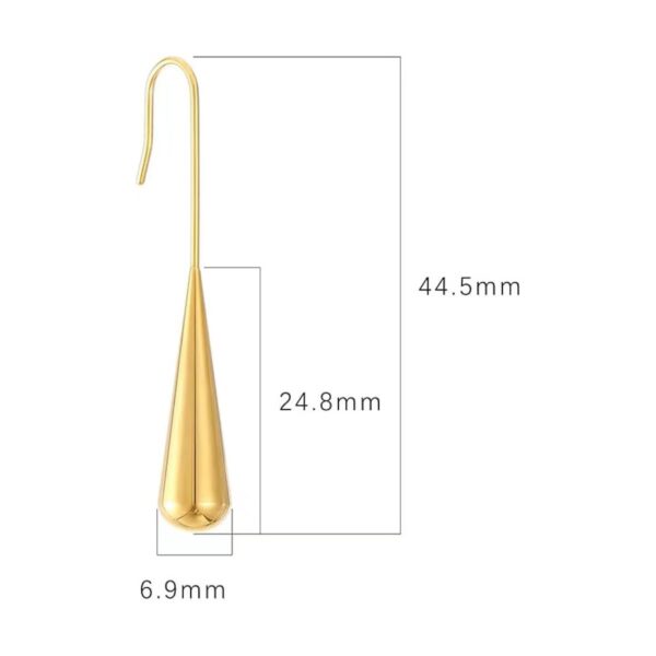 New French Retro Gold Temperament Water Drop Ear Hanging Earrings - Image 5
