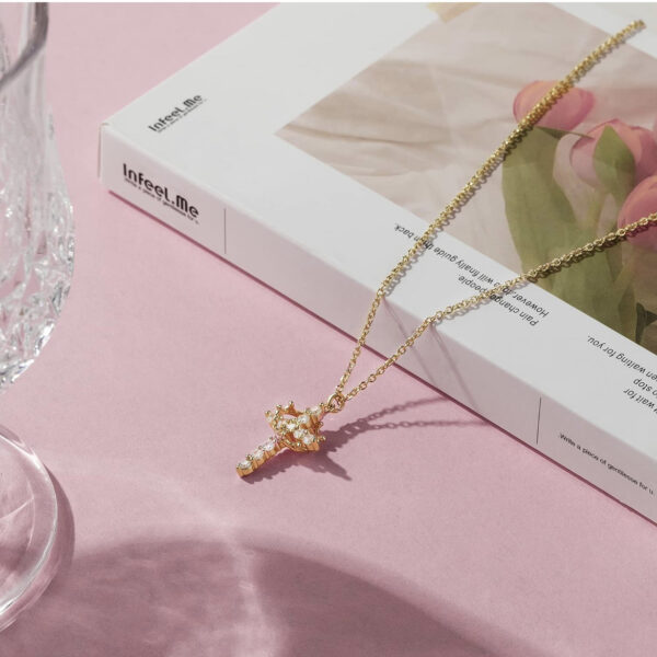 Cross Crown Rotatable Necklace All-match - Image 7