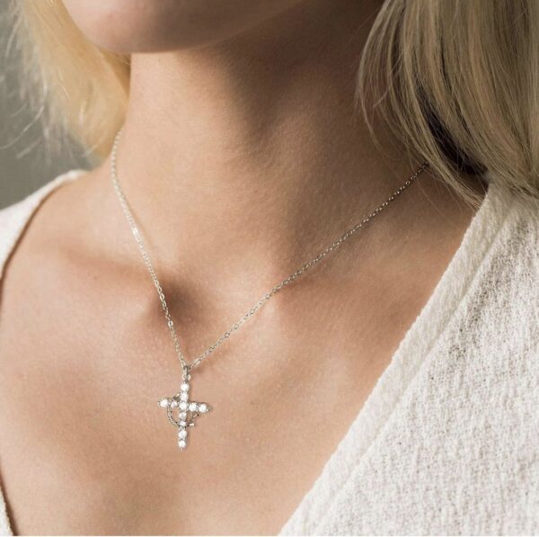 Cross Crown Rotatable Necklace All-match - Image 4