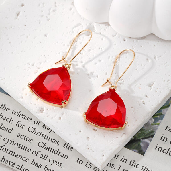 European And American Multi-cut Hexagonal Crystal Glass Earrings Irregular Pendants Ear Ring - Image 8