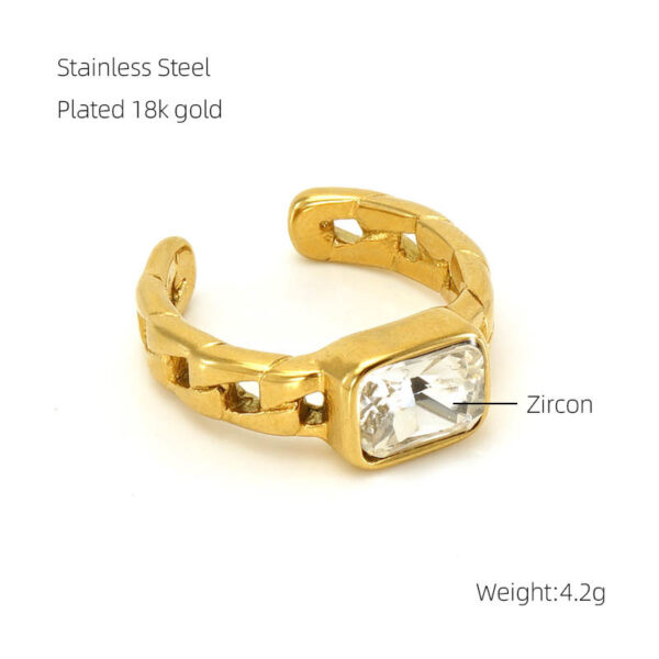 Women's Fashion Temperament Stainless Steel Diamond Ring - Image 7
