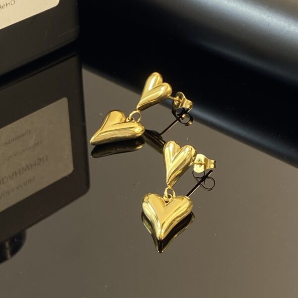 Simple All-match Double Layers Loving Heart Earrings - Image 5