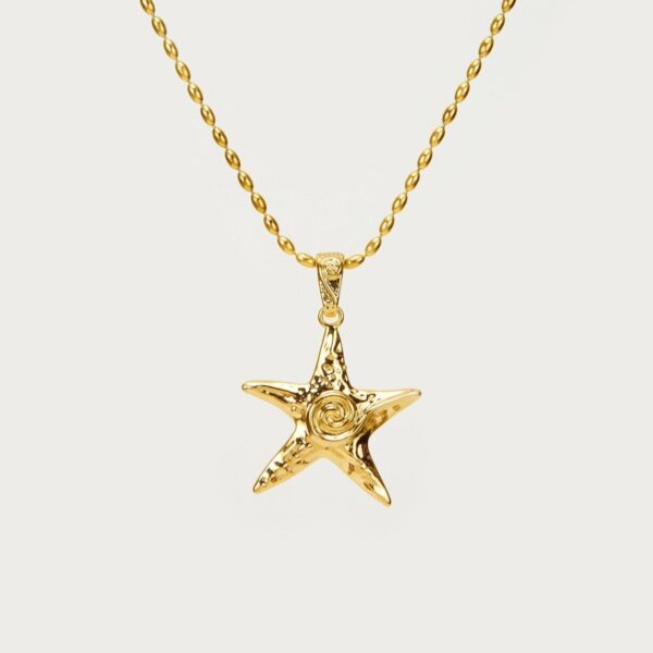 Brass Plated 18K Gold Color Retaining Starfish Necklace Ring Earrings - Image 8