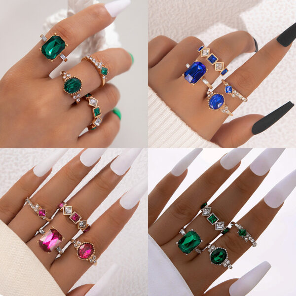 Color Diamond Four-piece Ring - Image 10