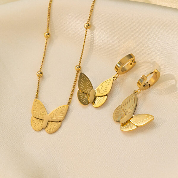 Stainless Steel Necklace Earrings Women's Jewelry Suit - Image 9