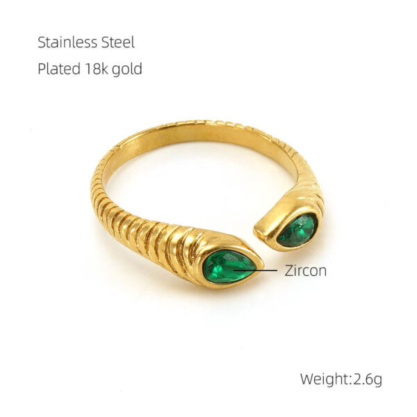 Women's Fashion Temperament Stainless Steel Diamond Ring - Image 9