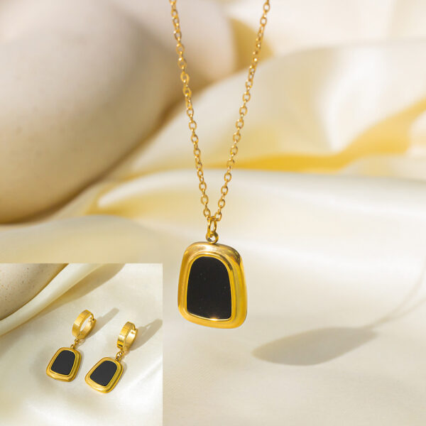 Stainless Steel Necklace Earrings Women's Jewelry Suit - Image 7