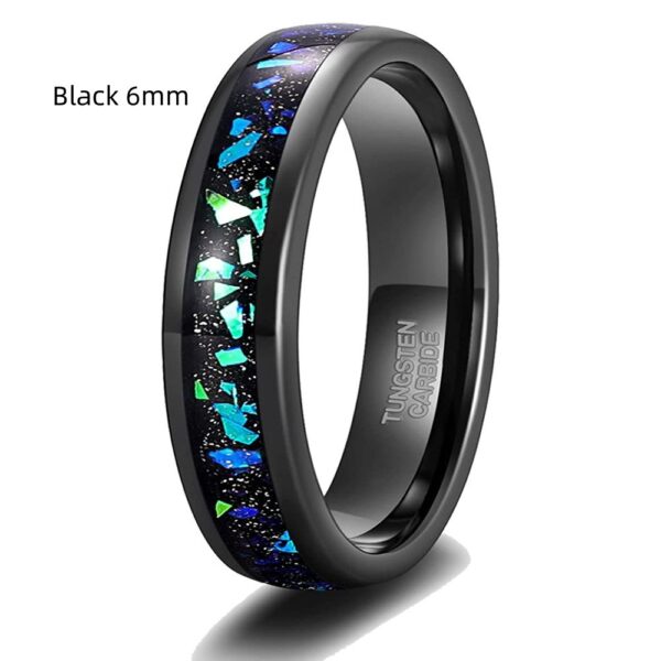 Black Unisex Tungsten Steel Ring - Image 4