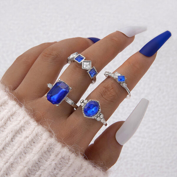 Color Diamond Four-piece Ring - Image 9