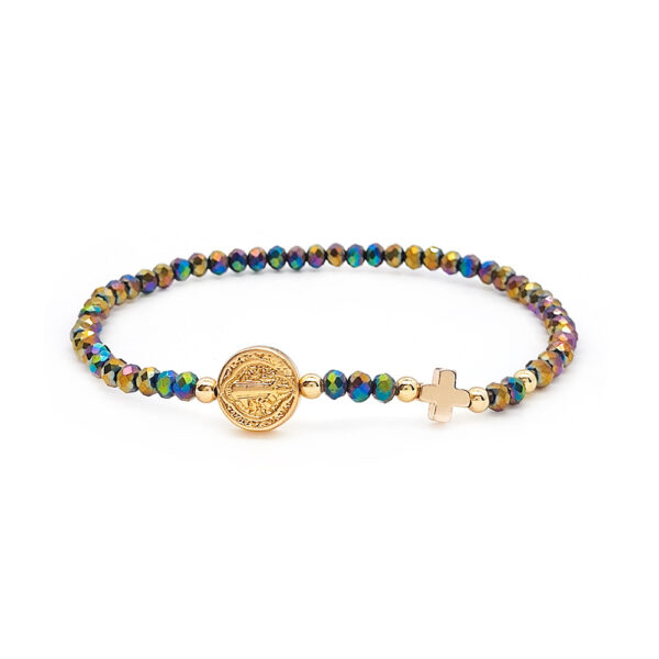 Retro Round Magic Crystal Multi-color Handmade Beaded Bracelet - Image 3