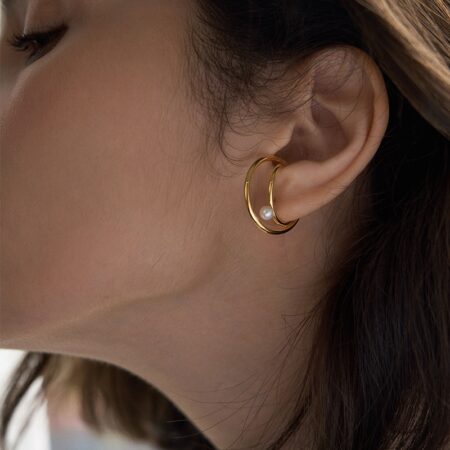 Simple Line Pearl Ear Clip Temperamental Minority Design Earrings
