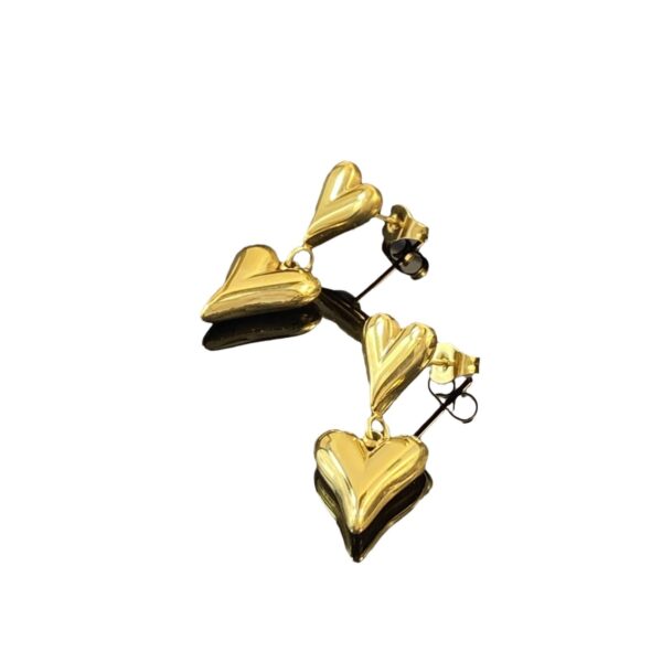 Simple All-match Double Layers Loving Heart Earrings - Image 2