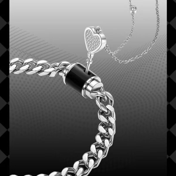 One Lock Love Little Lock Bracelet For Couple Necklace - Image 3