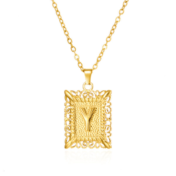Stainless Steel Initial Letter Necklace For Women Men Gold Color 26 Alphabet Clavicle Chain Choker Birthday Party Jewelry Gifts - Image 2