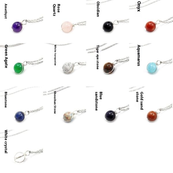 Winding Pendant Natural Crystal Red Agate Necklace Glass Ball Pendant Necklace Women Jewelry Gift - Image 4