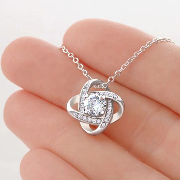 New Four-leaf Clover Pendant Necklace To My Daughter Love Knot Necklace - Image 4