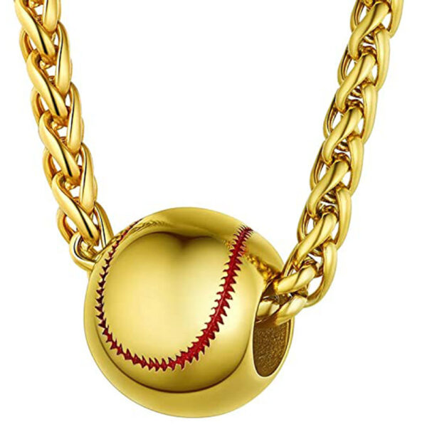 Baseball Necklace Football Hollow Pendant Necklace - Image 3