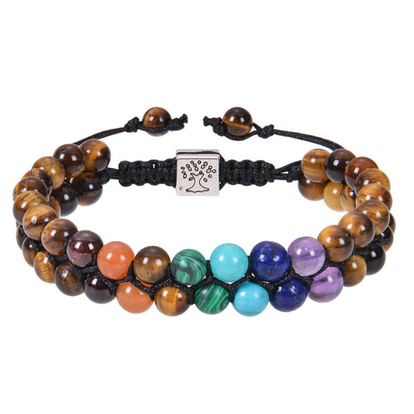 Fashion Jewelry 6mm 7 Chakra Stone Bead Yoga Meditation Bracelet Healing Crystal Double Layer Natural Gemstone Beaded Anxiety Bracelets For Women - Image 2