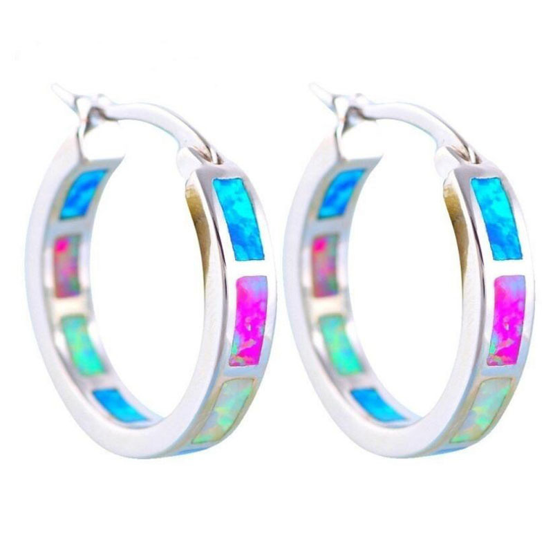Round Color Exaggerated Metal Alloy Earrings - Image 3