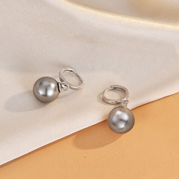 S925 Sterling Silver Earrings Ear Button Pearl - Image 5