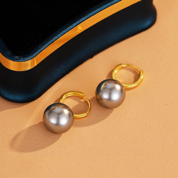 S925 Sterling Silver Earrings Ear Button Pearl - Image 8