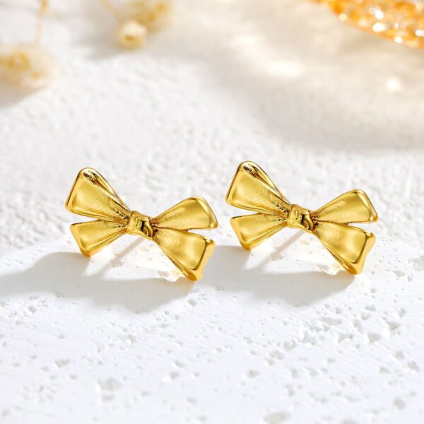 Sweet Trend Bow Stud Earrings Stylish And Simple - Image 4