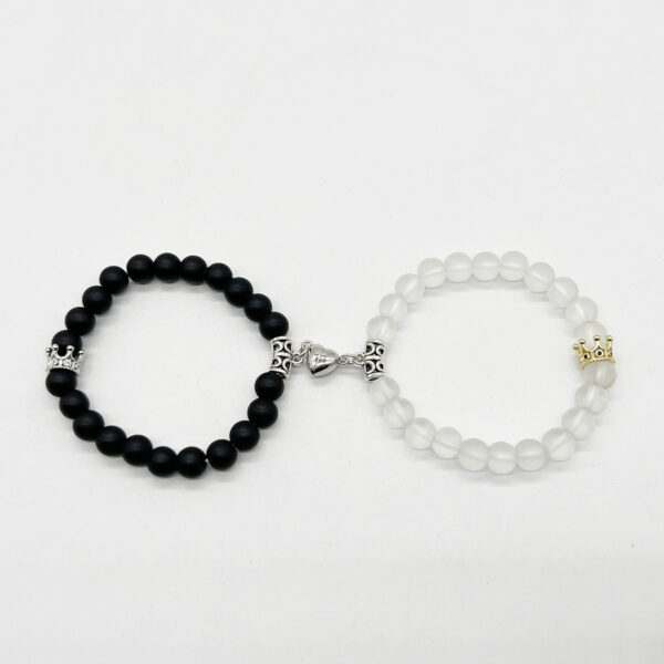Magnetic Induction White Turquoise Couple Bracelet - Image 3