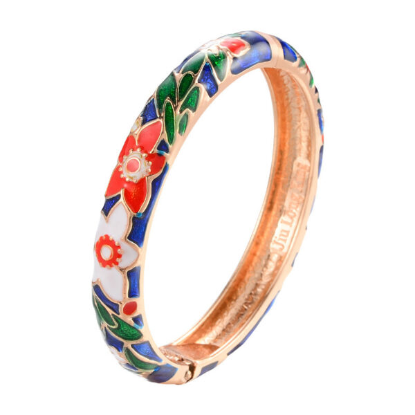 Blue Vintage Carved Flower Bracelet - Image 8