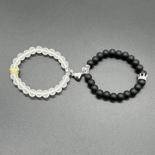 Magnetic Induction White Turquoise Couple Bracelet