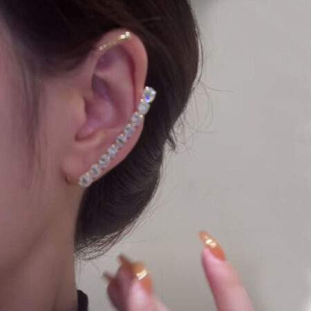 Super Flash Zircon Ear Clips And Ear Studs Female Special-interest Design