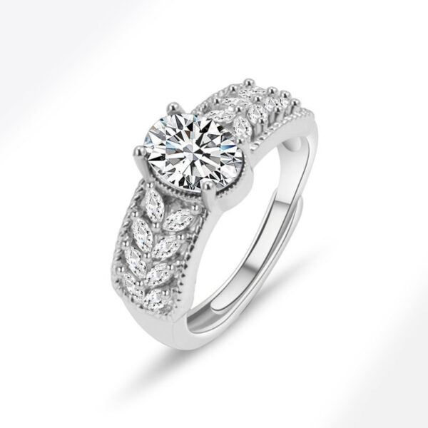 Hollow Pattern Colored Gems Blue Corundum Ring - Image 3