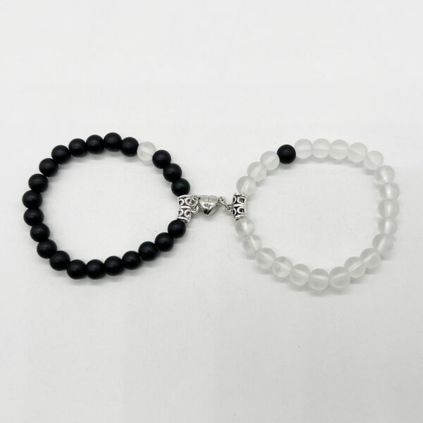 Magnetic Induction White Turquoise Couple Bracelet - Image 4