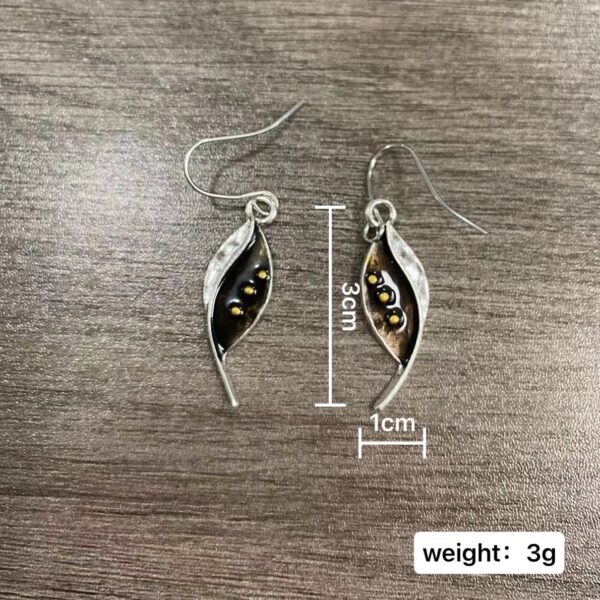 Vintage Original Ancient Silver Natural Leaf Earrings - Image 3