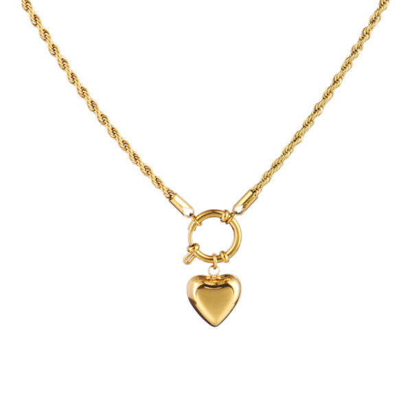 Punk Heart-shaped Necklace Fashion Trend Lock Love - Image 8
