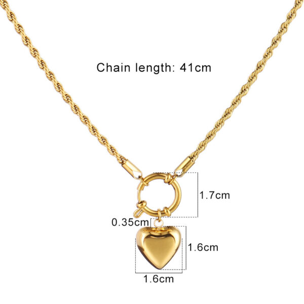 Punk Heart-shaped Necklace Fashion Trend Lock Love - Image 4