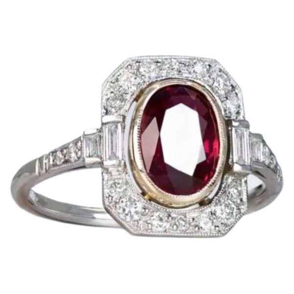 Vintage Ruby Electroplated Women's Ring - Image 2