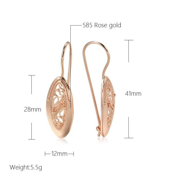 Rose Gold Exquisite Hollow Pattern Earrings - Image 2