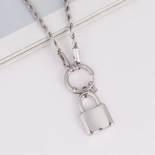 Punk Heart-shaped Necklace Fashion Trend Lock Love - Image 3