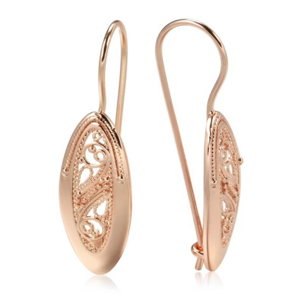 Rose Gold Exquisite Hollow Pattern Earrings - Image 5