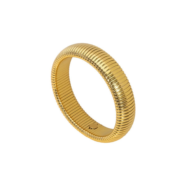 Stretch Bracelet Stainless Steel Plated 18K Gold Bracelet - Image 2
