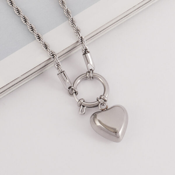 Punk Heart-shaped Necklace Fashion Trend Lock Love - Image 5