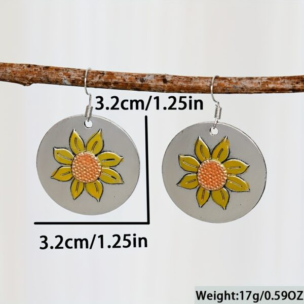 Female Bohemian Fashion Retro Sunflower Earrings - Image 2