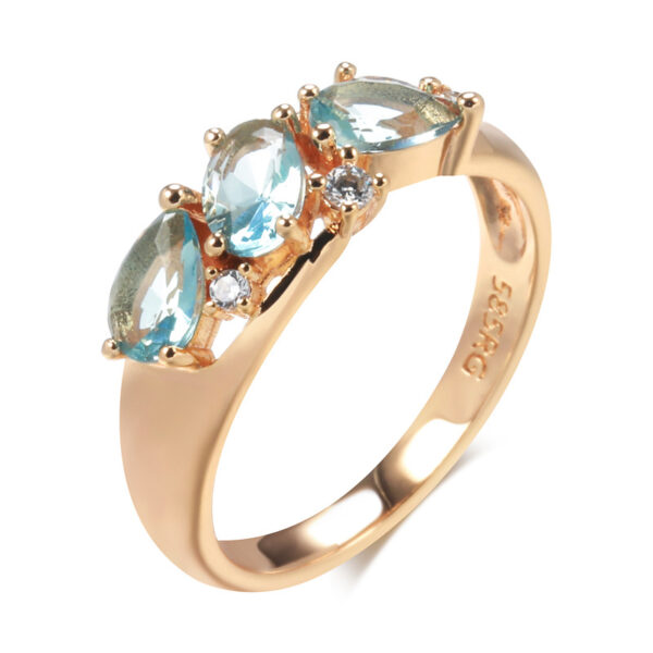 Fashionable Rose Gold Zircon Women's Ring - Image 6