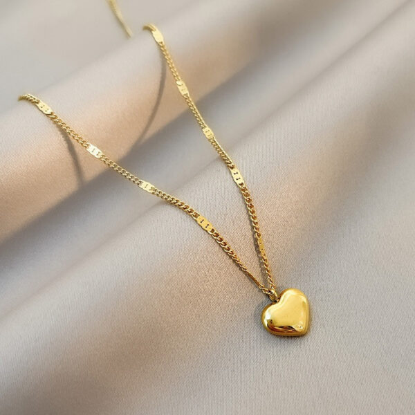 Clavicle Chain Geometric Heart-shaped Accessories Light Luxury Temperament Simple - Image 3