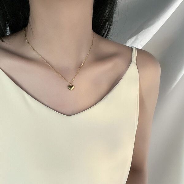 Clavicle Chain Geometric Heart-shaped Accessories Light Luxury Temperament Simple - Image 2