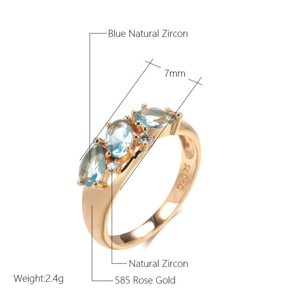 Fashionable Rose Gold Zircon Women's Ring - Image 5