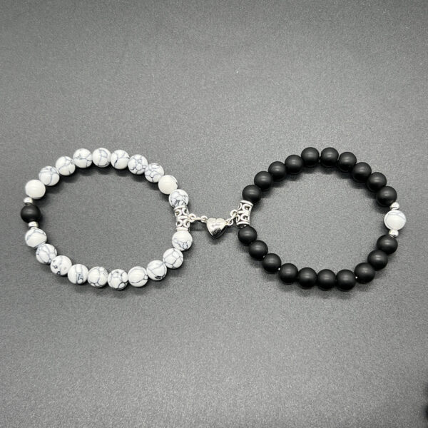 Magnetic Induction White Turquoise Couple Bracelet - Image 6