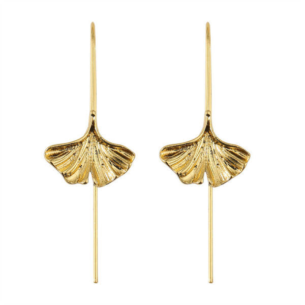Personality Art Temperament Leaf Earrings - Image 3