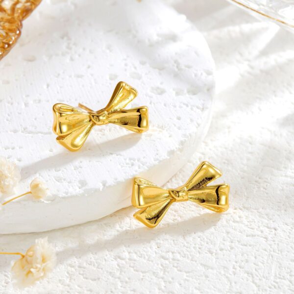 Sweet Trend Bow Stud Earrings Stylish And Simple - Image 3