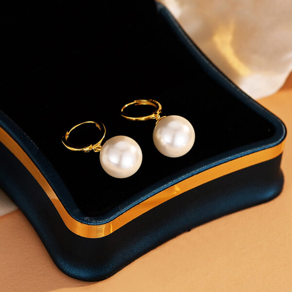 S925 Sterling Silver Earrings Ear Button Pearl - Image 3